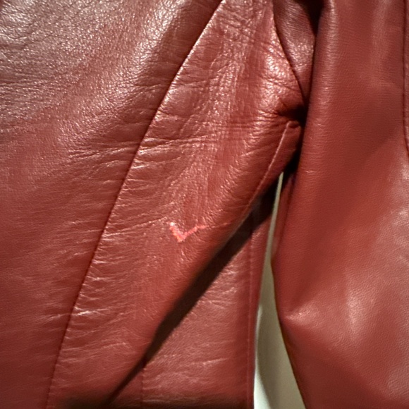Burgundy Genuine Leather jacket - Picture 3 of 4